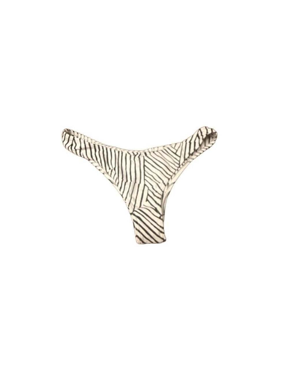 Sisstrevolution Black and White Striped Bikini Skimpy Bottom Size Small NWT